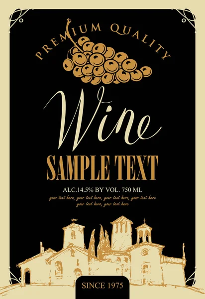 şarap Köyü ve üzüm peyzaj etiketle