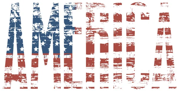 アメリカの国旗を持つ単語アメリカの画像 — ストックベクタ