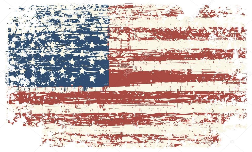Vector Grunge Usa Flag Grunge Usa Flag Vintage American Flag