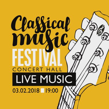 Gitar Festivali klasik müzik için Banner