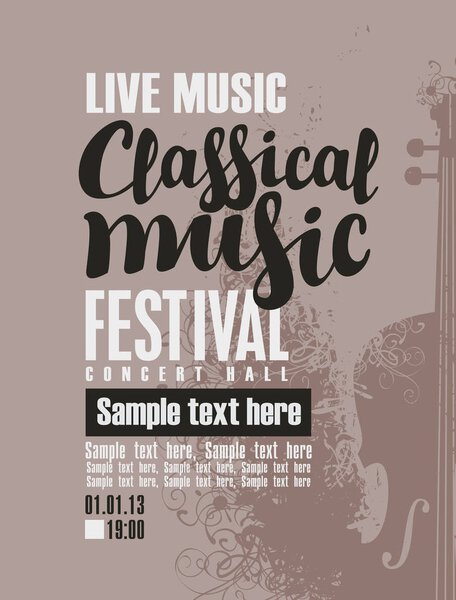 poster for festival of classical music with violin
