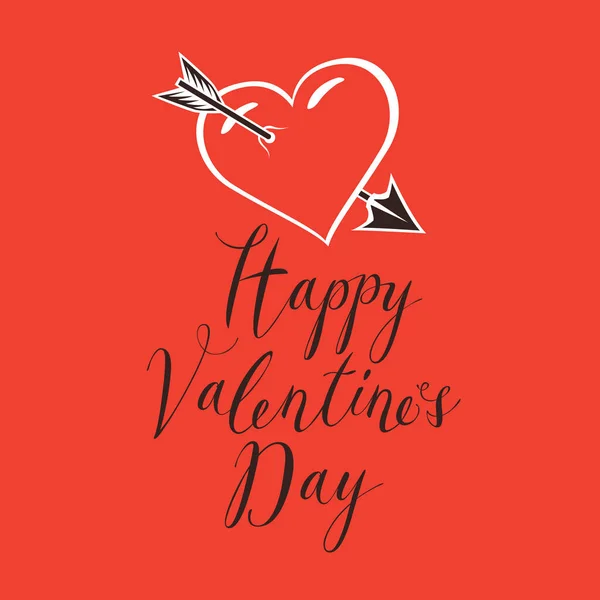 Sevgililer günü kartı bir okla piercing kalpli — Stok Vektör
