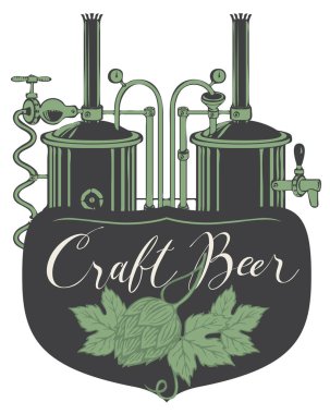 üretim hattı retro bira fabrikası ile bira banner