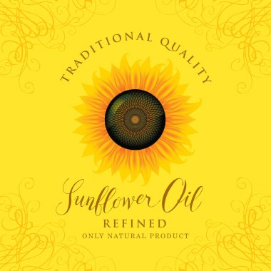 yazıt ile rafine ayçiçek yağı için etiket