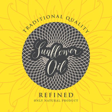 vektör banner yazıt ile ayçiçek yağı için