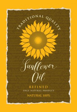 yazıt ile rafine ayçiçek yağı için etiket