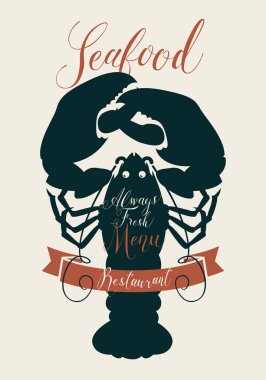 bir restoran veya ıstakoz ile alışveriş için deniz ürünleri menüsü