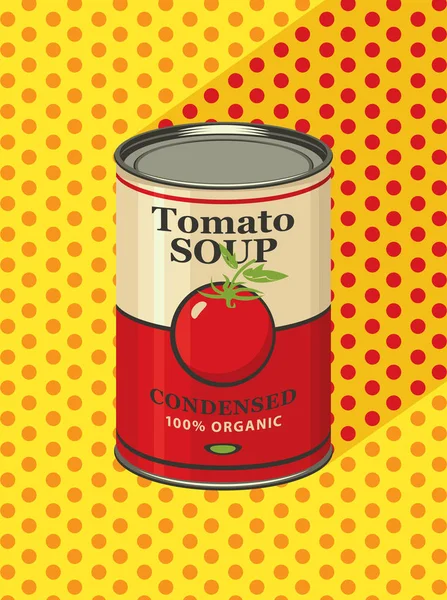 Απεικόνιση του ένα δοχείο κασσίτερου με ετικέτα ντοματόσουπα — Διανυσματικό Αρχείο