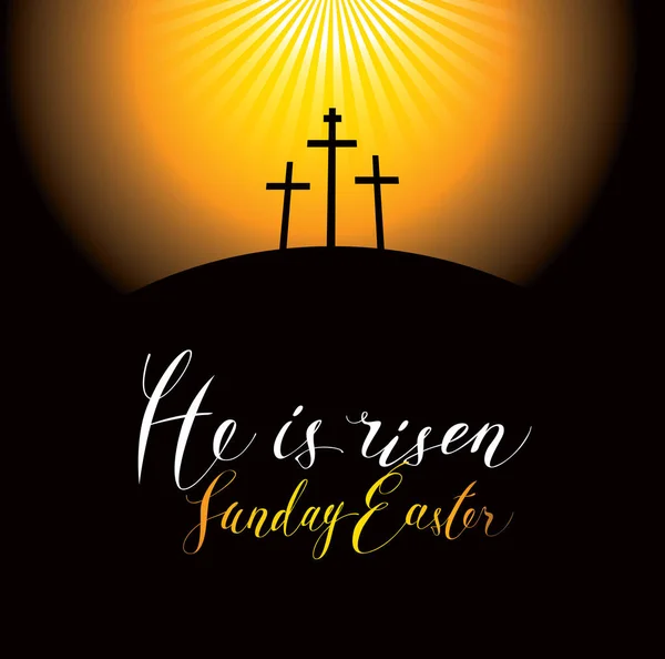 Paisaje de Pascua con el Calvario y cruces — Archivo Imágenes Vectoriales