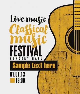 Gitar Festivali klasik müzik için Banner