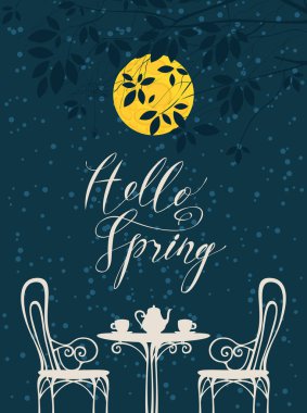 gece bahar içeren bir tablo için iki manzara