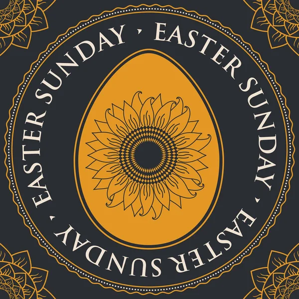 Tarjeta de felicitación con huevo de Pascua — Archivo Imágenes Vectoriales