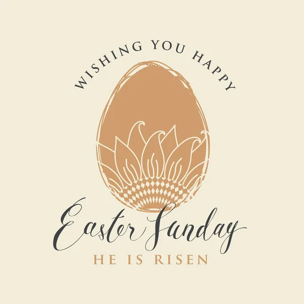 Cartão de saudação com ovo de Páscoa — Vetor de Stock