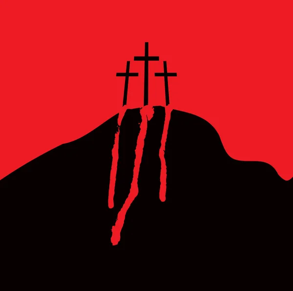 Calvaire et croix — Image vectorielle