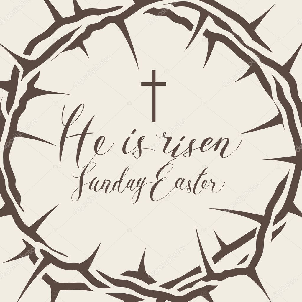Easter banner with crown of thorns and inscription