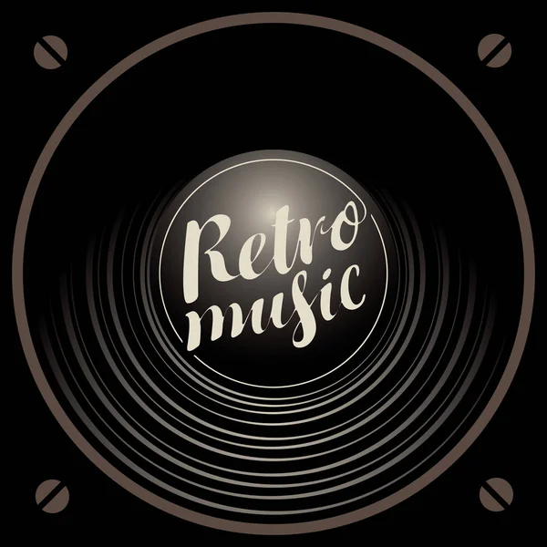 Banner de música retro con altavoz acústico — Vector de stock