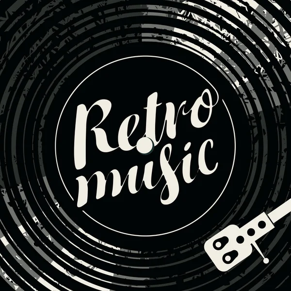Poster Retro-Musik mit Schallplatte und Player — Stockvektor