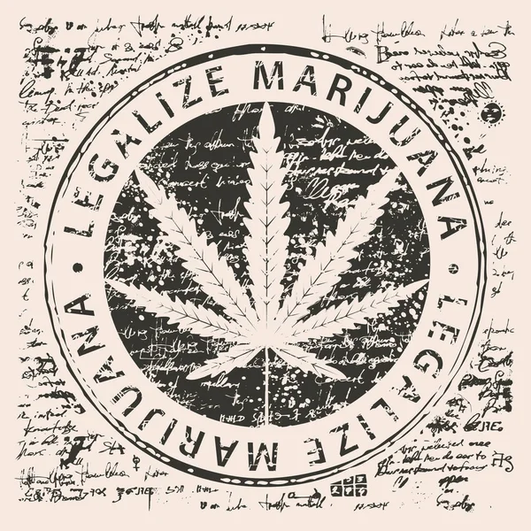 バナーが大麻葉マリファナを合法化します。 — ストックベクタ