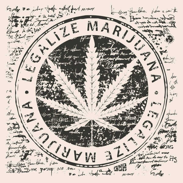 banner for legalize marijuana with cannabis leaf