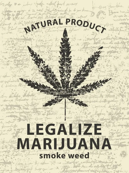 Banner voor legaliseren marihuana met cannabis blad — Stockvector