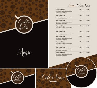 Vektör tasarım öğeleri kahvesi için ayarla