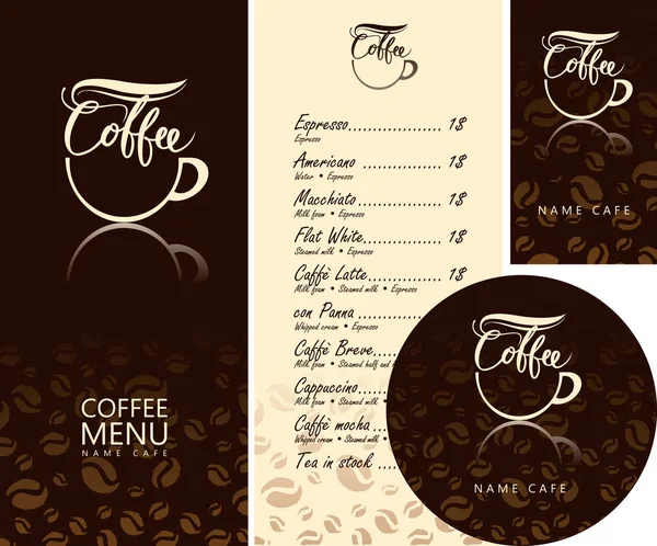 Vector set ontwerpelementen voor koffiehuis — Stockvector