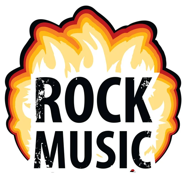 The inscription Rock music in the fire — Stock Vector