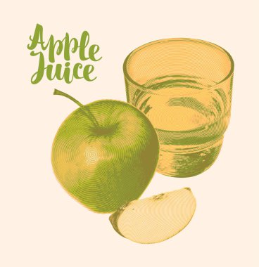 Apple ve yazıt ile elma suyu için Banner