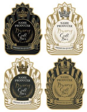 buğday ve taç etiketlerle bira