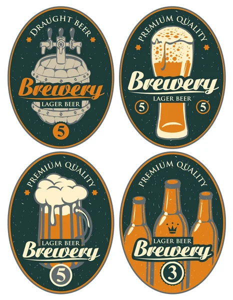 Set of labels or banners for beer and brewery — Stock Vector