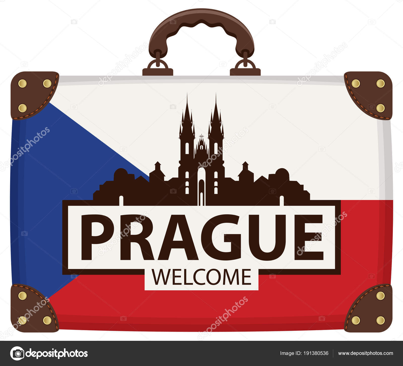 Travel bag with Czech flag and Church of Our Lady Stock Vector Image by  ©paseven #191380536