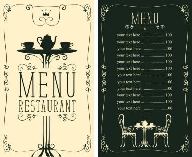 Fiyat, servis masa ve sandalyeler görüntü menüsü