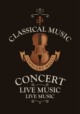 keman ile klasik müzik konseri için poster