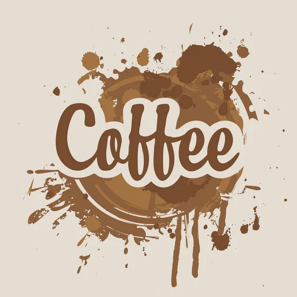 コーヒーの染みと水しぶきベクター バナー — ストックベクタ