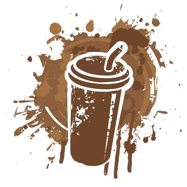 Engångspappersprodukter kaffe kopp med fläckar — Stock vektor