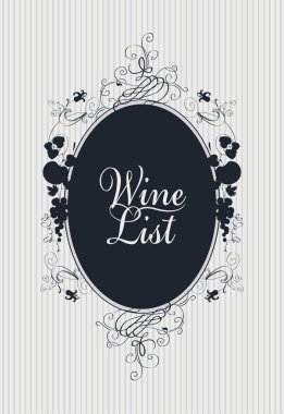 üzüm ve kaligrafi yazıt ile şarap listesi