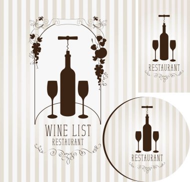 Şarap restoran tasarım öğelerinin ayarla