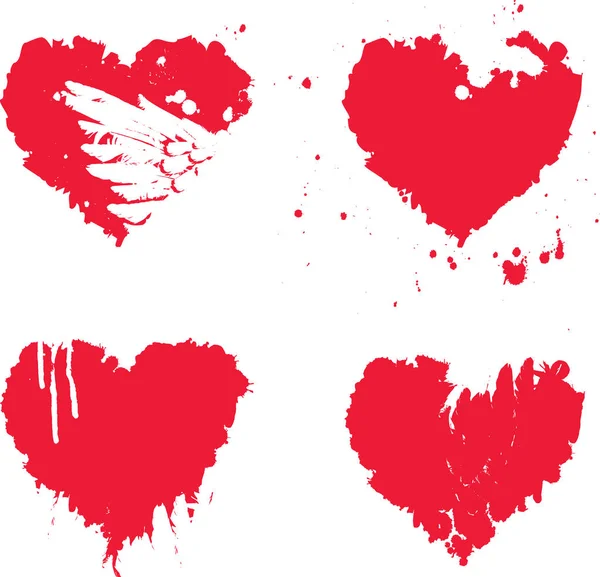 Watercolor abstract heart with splashes of blood — Stock Vector