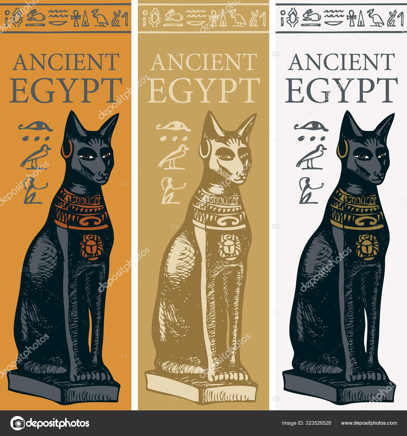 Gato sagrado do antigo egito ilustração gatos desenhando imagens de gatos  pirâmides de desenhos animados de gatos