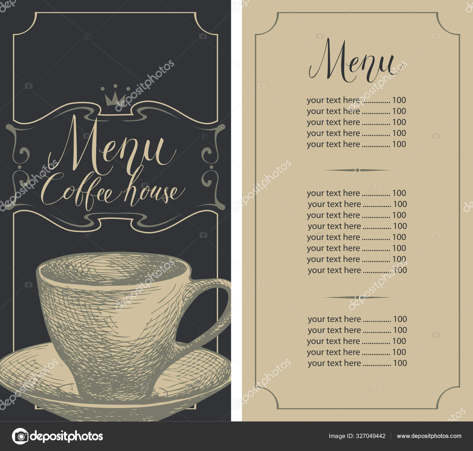 Premium Vector  Price list menu with coffee beans