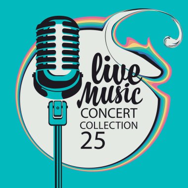 bir mikrofon ile bir canlı müzik konser için poster
