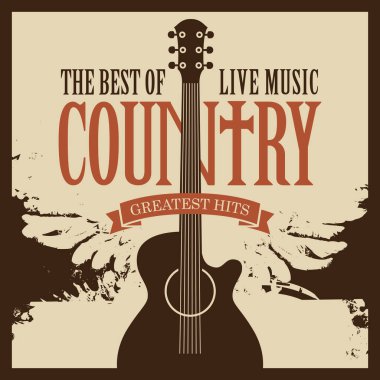 gitarlı country müzik temalı poster
