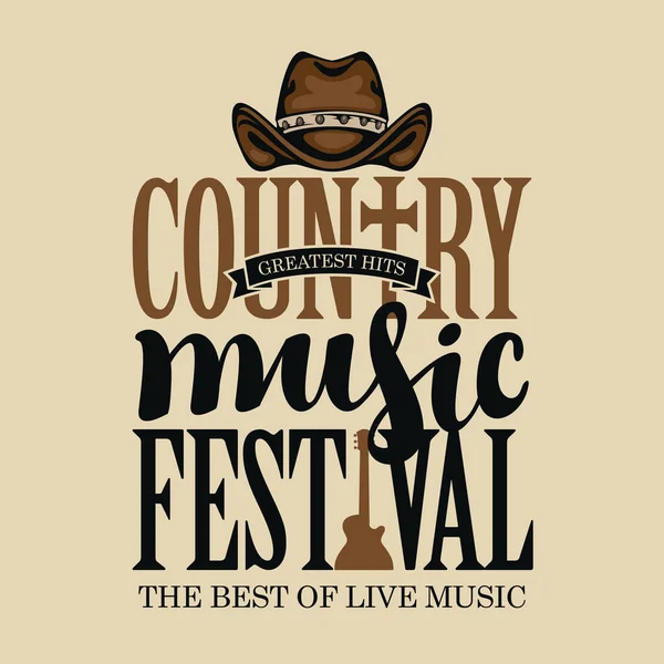 Poster vettoriale per festival di musica country — Vettoriale Stock