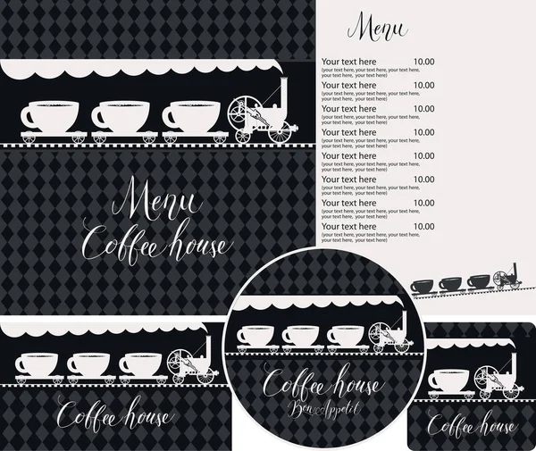 Vector set of design elements for coffee house — Stock Vector