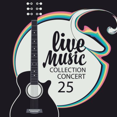 Gitarlı canlı müzik konseri için vektör posteri