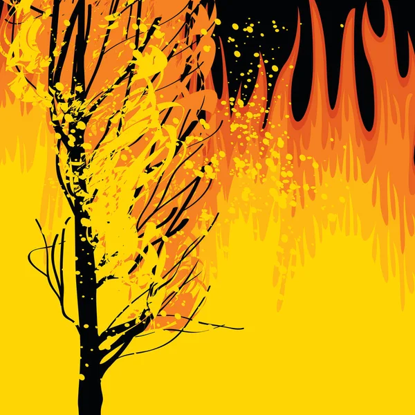Vector ECO poster on the theme of forest fires — 스톡 벡터