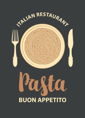 Pasta menu or banner for an Italian restaurant