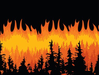 Vector poster on the theme of forest fires