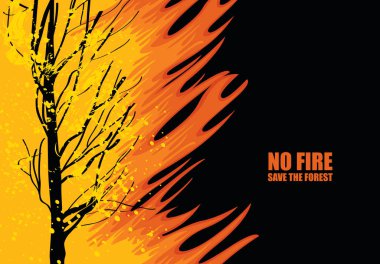 Save the forest, ECO poster on the theme of wildfires