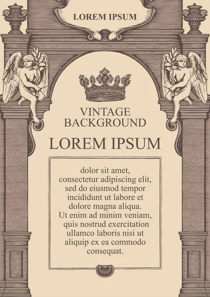 Background or frame for vintage certificate or diploma — Stok Vektör